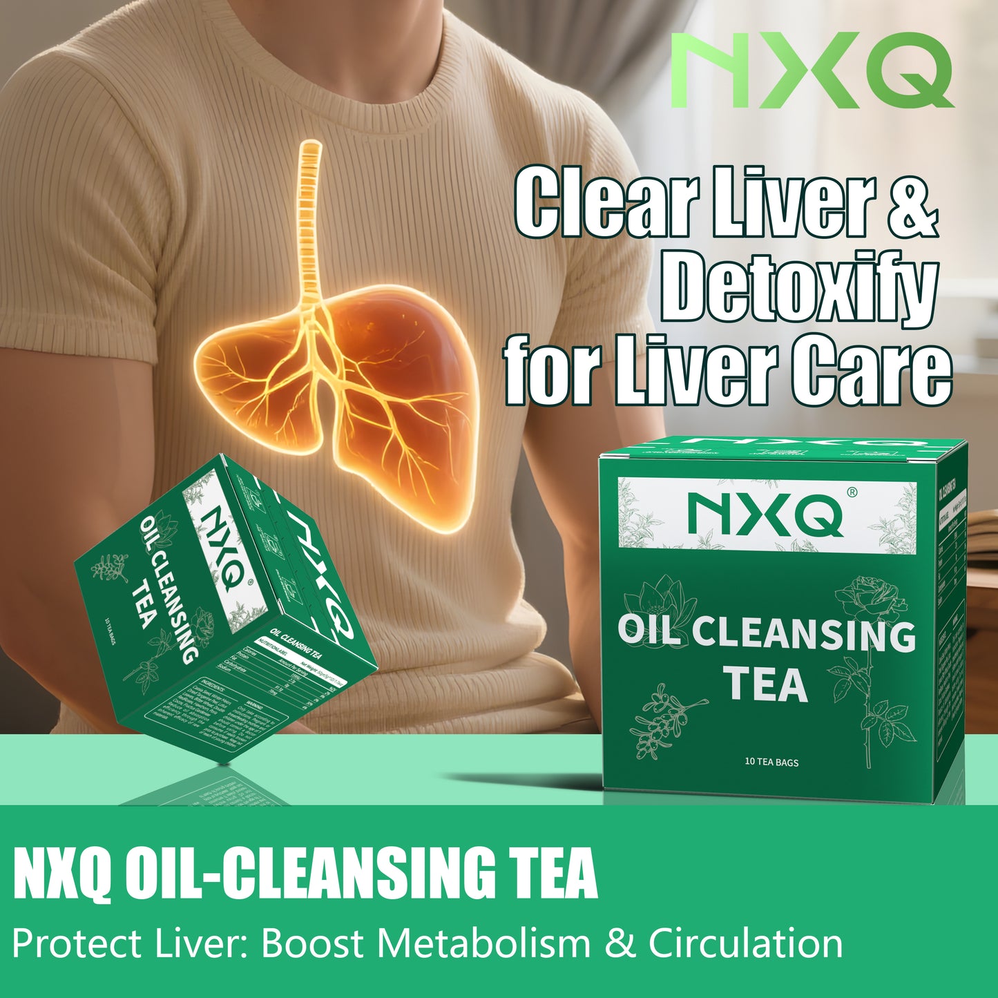 【NXQ】OIL-CLEANSING TEA：Enhances liver function and makes staying up late less scary