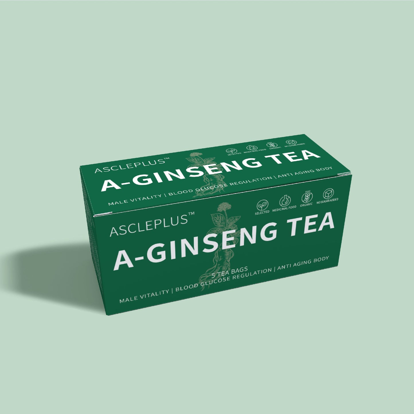 【NXQ】TÉ DE A-GINSENG: Ayuda a regular el azúcar en sangre, un ginseng entero y 5 materias primas, 5 bolsitas de té